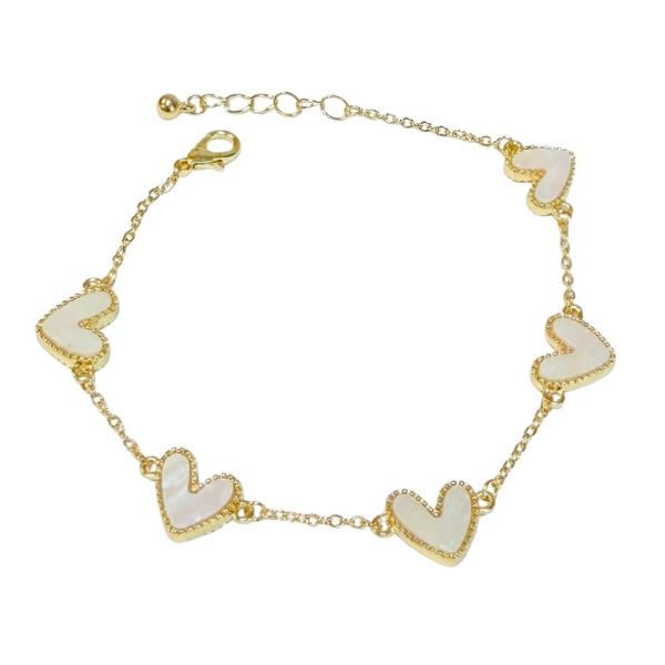 HEART CHARM LINK METAL BRACELET