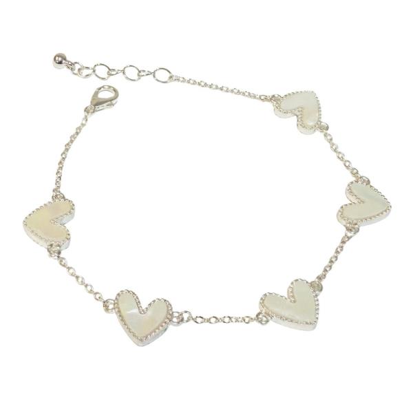 HEART CHARM LINK METAL BRACELET