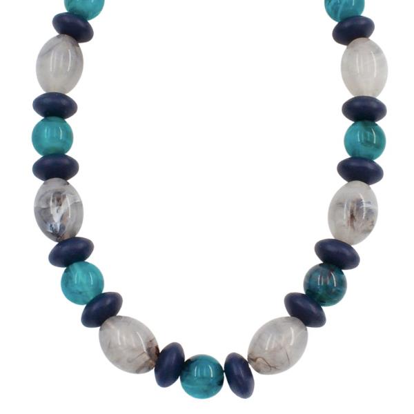ACETATE WOOD BEAD NECKLACE