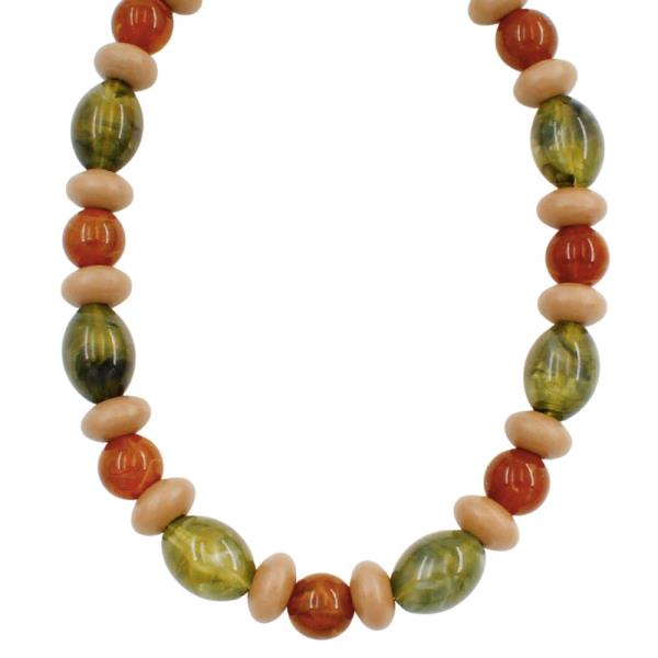 ACETATE WOOD BEAD NECKLACE