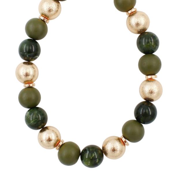 ACETATE METAL BALL BEAD NECKLACE