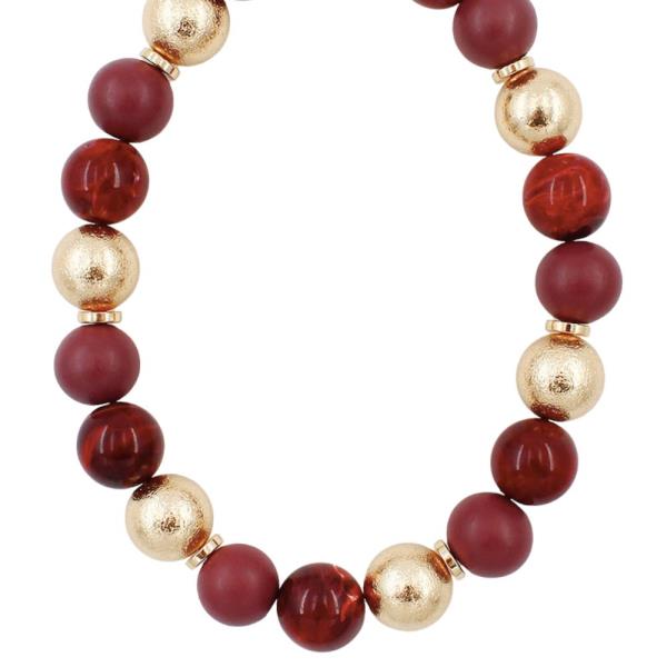 ACETATE METAL BALL BEAD NECKLACE