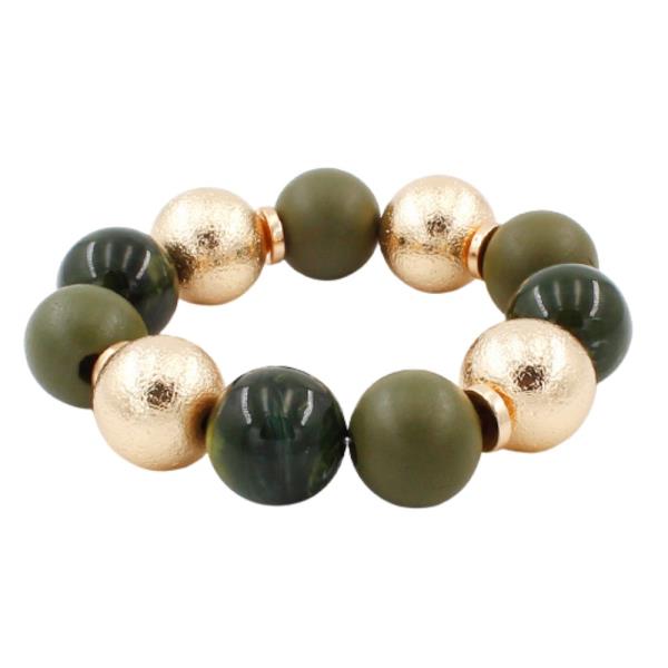 MARBLE METAL BALL BEAD BRACELET