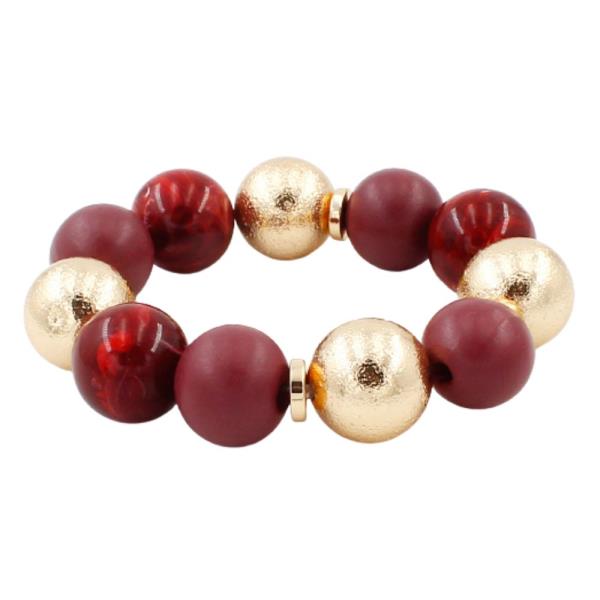 MARBLE METAL BALL BEAD BRACELET