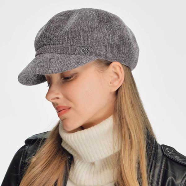 CC KNITTED NEWSBOY CAP