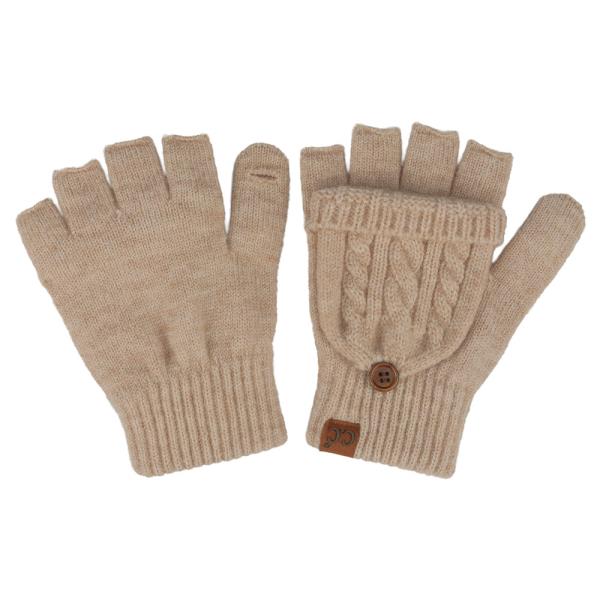 CC CABLE PATTERN CONVERTIBLE FLIPS MITTEN