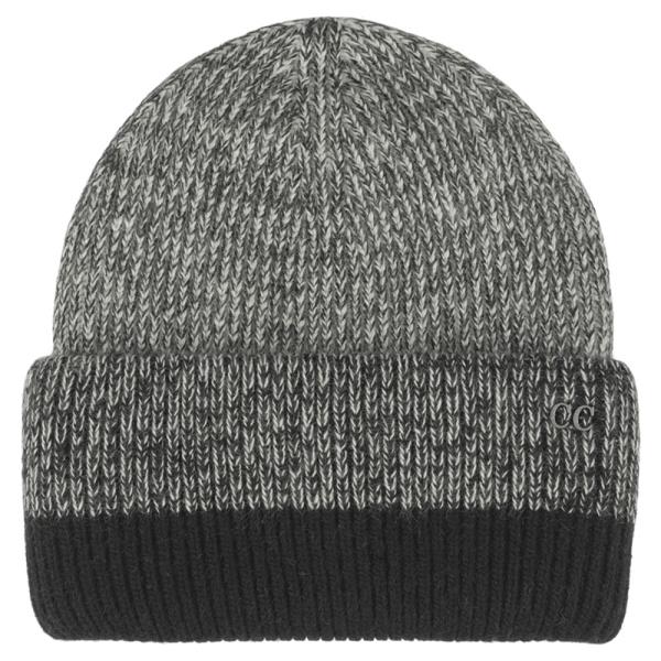 CC TWO TONE HEATHER STRIPE CUFF BEANIE