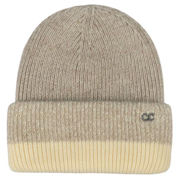CC TWO TONE HEATHER STRIPE CUFF BEANIE