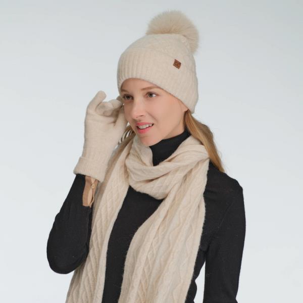 CC POM POM BEANIE HAT