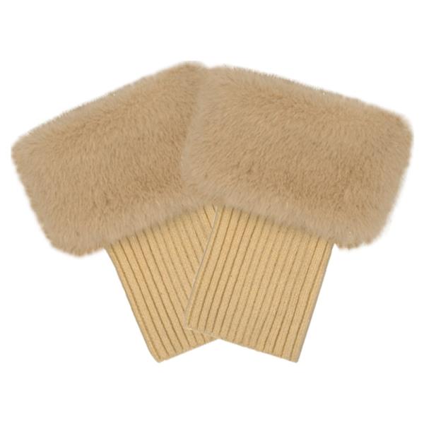 CC METALLIC GLITTER SHORT FUR KNIT BOOT CUFFS