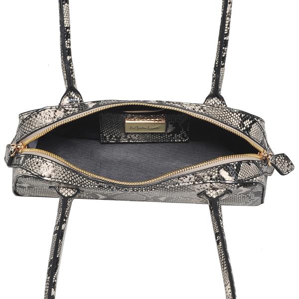 SNAKE TEXTURED SHOULDER BAG