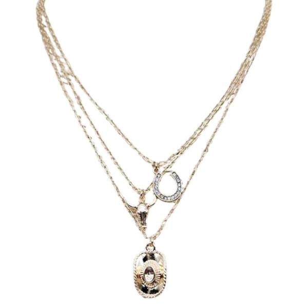 WESTERN CHARM METAL LAYERED NECKLACE