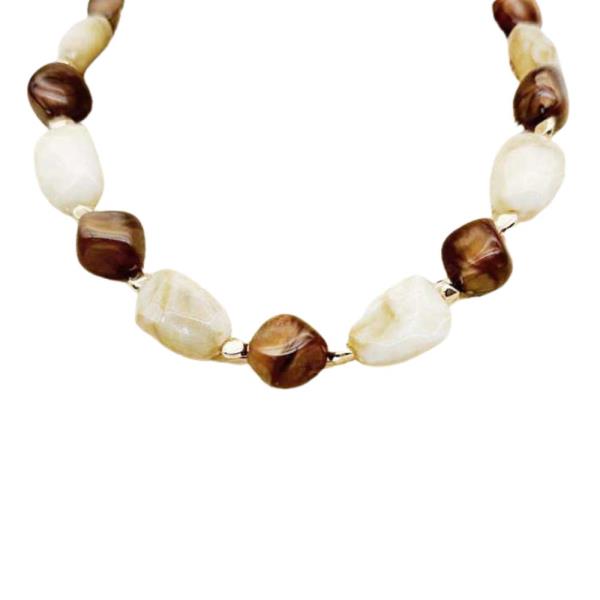 MARBLE MIXED BEAD NECKLACE