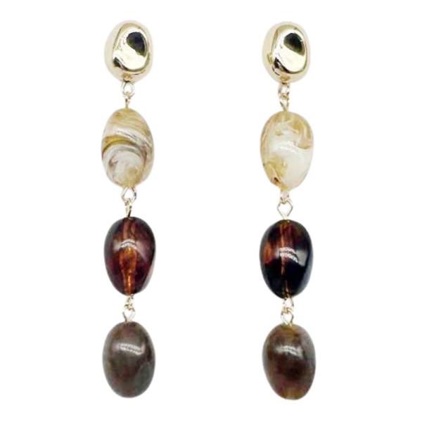 ACETATE BEAD LINK DANGLE EARRING