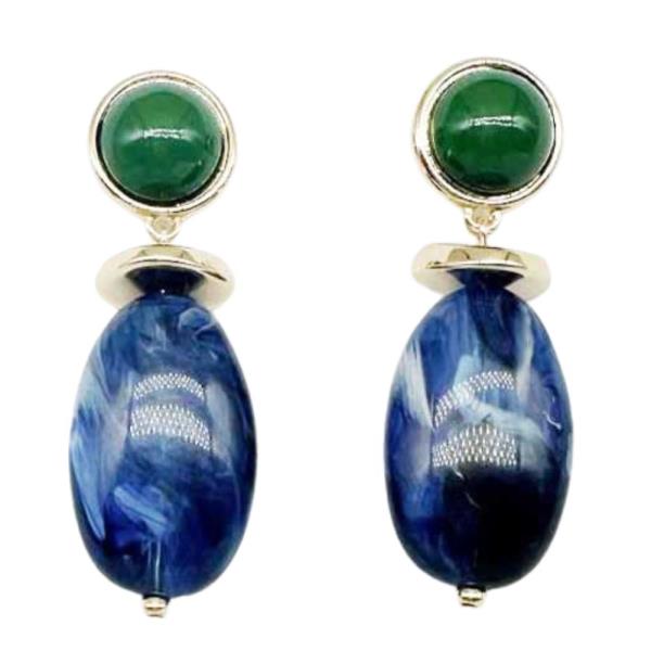 ROUND OVAL LINK DANGLE EARRING