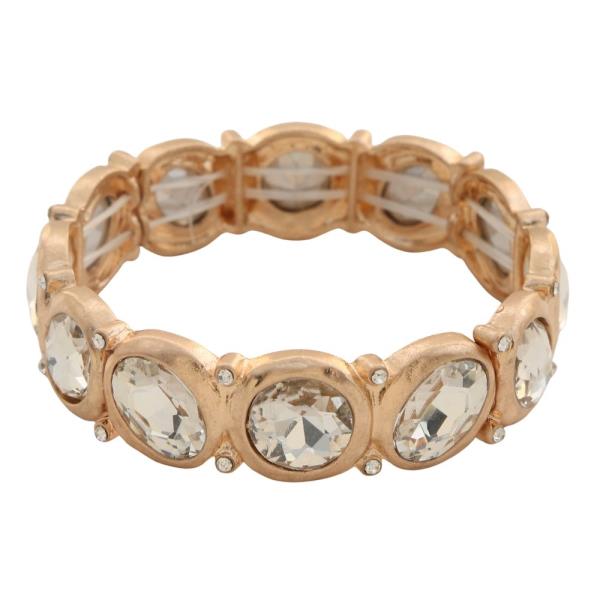 RHINESTONE METAL STRETCH BRACELET