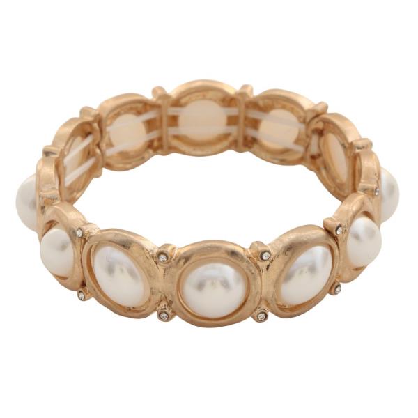 RHINESTONE METAL STRETCH BRACELET