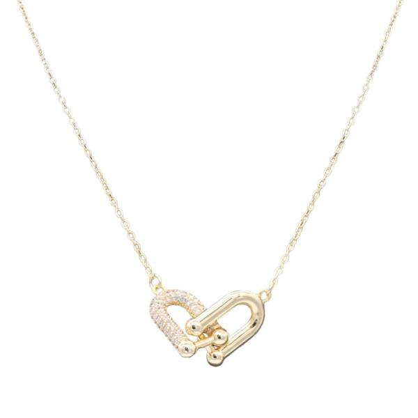 14K GOLD PLATED U LINK NECKLACE