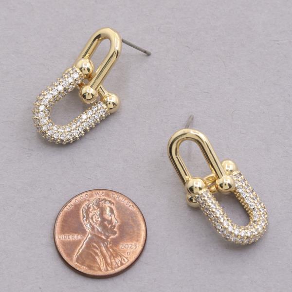 CZ U LINK METAL EARRING