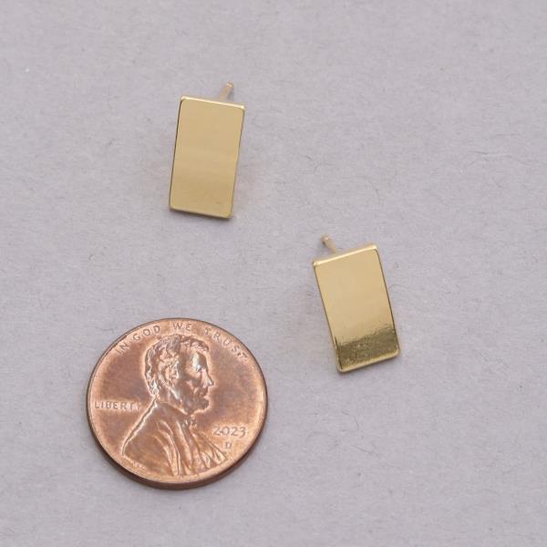 14K GOLD DIPPED RECTANGLE EARRING