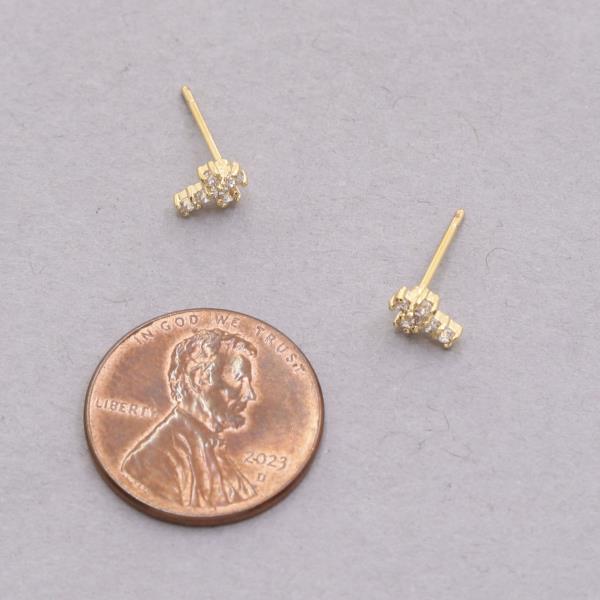 14K GOLD DIPPED CROSS STUD GOLD DIPPED EARRING