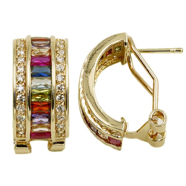 CRYSTAL CLIP METAL EARRING