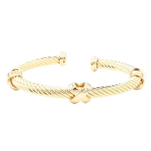 CRISS CROSS METAL CUFF BRACELET
