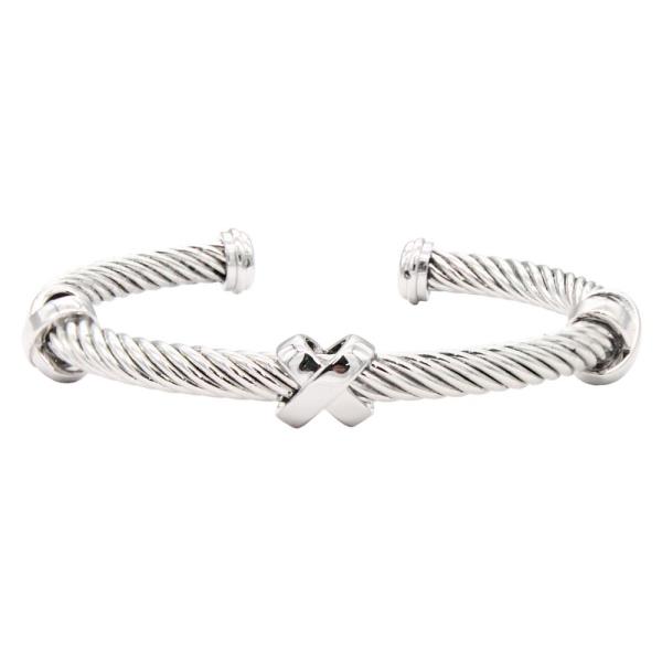 CRISS CROSS METAL CUFF BRACELET