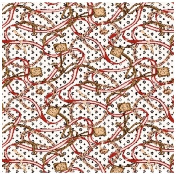 MULTI PATTERN SILKY BANDANA SQUARE NECK SCARF