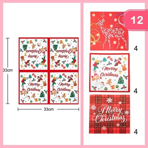 CHRISTMAS NAPKINS (12 UNITS)