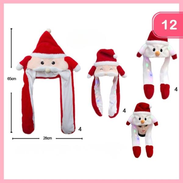 LED MOVING SANTA HAT (12 UNITS)