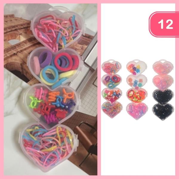 MINI HAIR CLIPS HAIR TIES SET (12 UNITS)