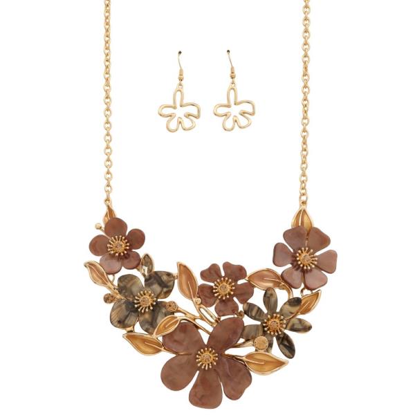 FLOWER LINK METAL NECKLACE