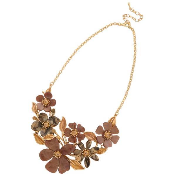 FLOWER LINK METAL NECKLACE