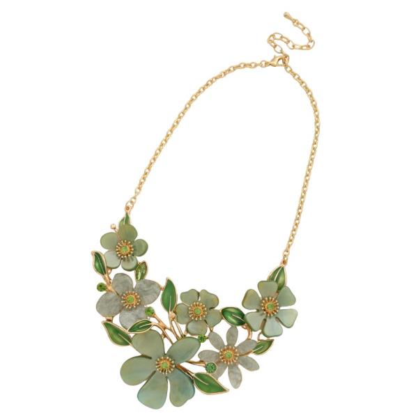 FLOWER LINK METAL NECKLACE