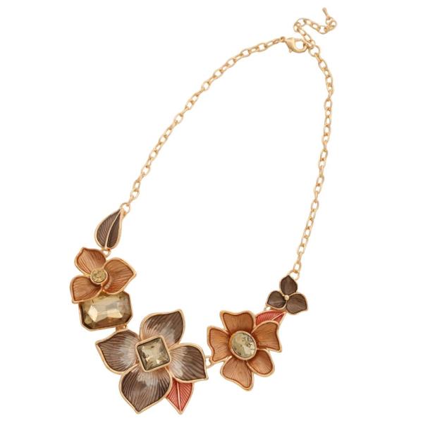 RUSTIC COLORS FLOWER LINK NECKLACE