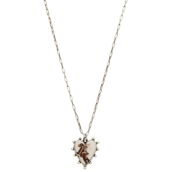 WESTERN HEART PENDANT NECKLACE