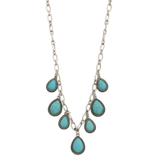 WESTERN STYLE TEARDROP METAL NECKLACE