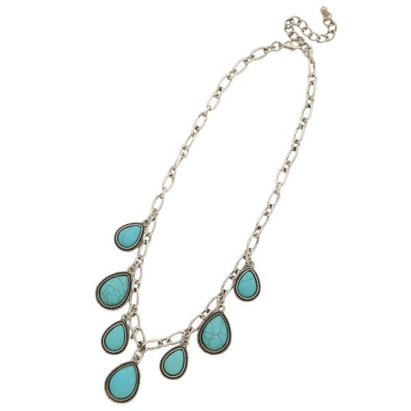 WESTERN STYLE TEARDROP METAL NECKLACE