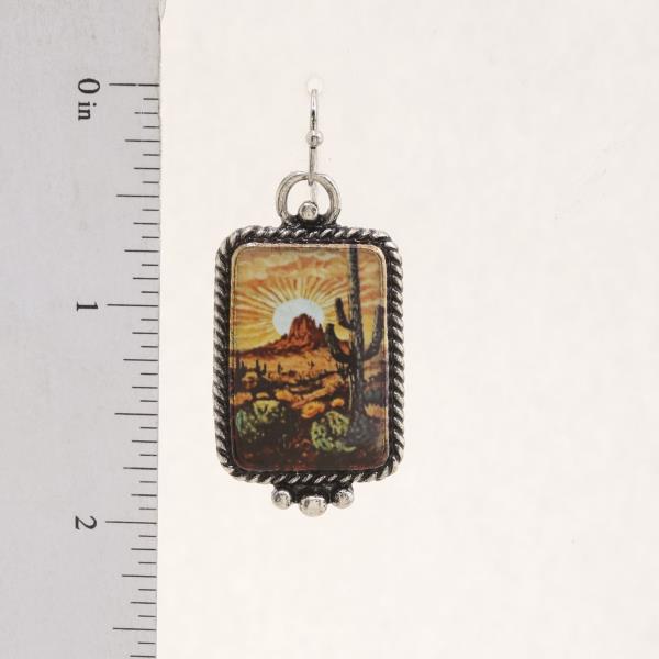 WESTERN DESERT CACTUS DANGLE EARRING