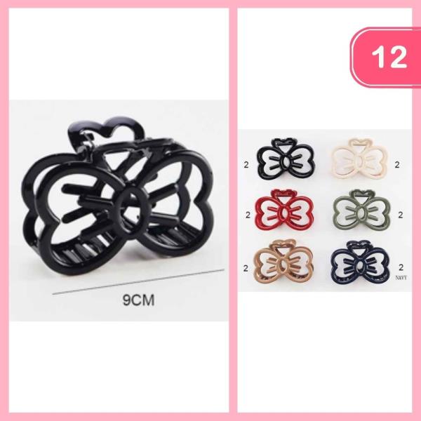 BOW HAIR CLAW CLIP (12 UNITS)