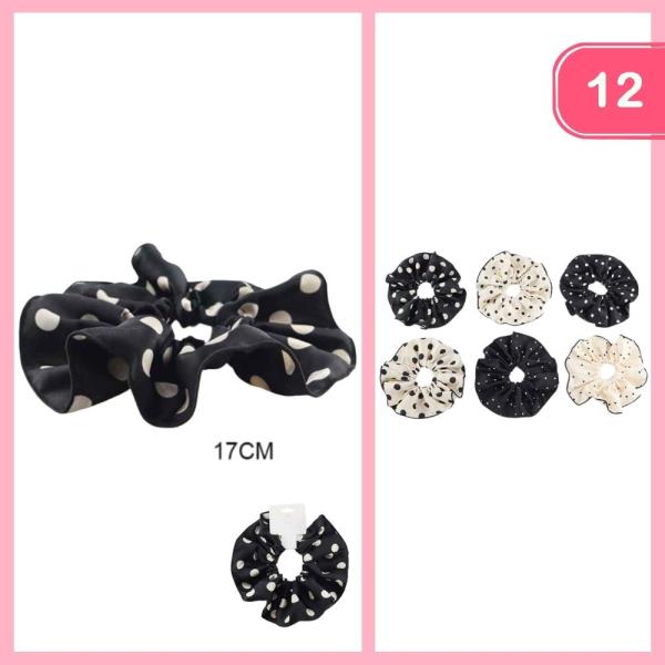 POLKA DOT HAIR SCRUNCHIE (12 UNITS)