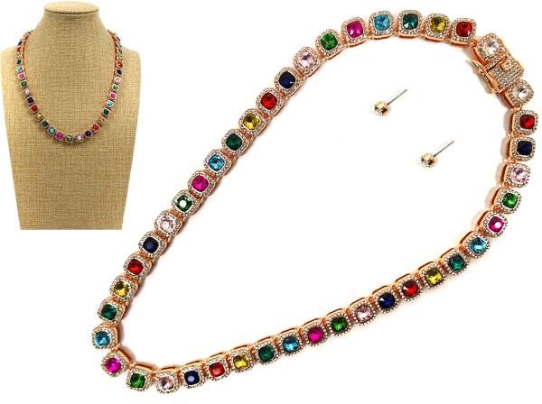 CRYSTAL STONE CHAIN NECKLACE