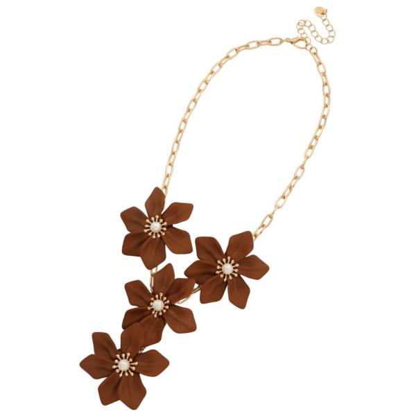 FLOWER COLOR PEARL BEAD NECKLACE
