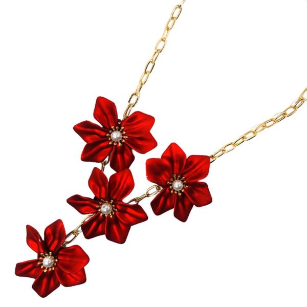 FLOWER COLOR PEARL BEAD NECKLACE