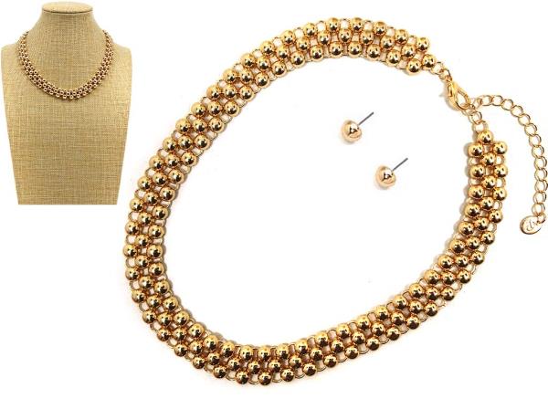 BALL BEAD LINK METAL NECKLACE