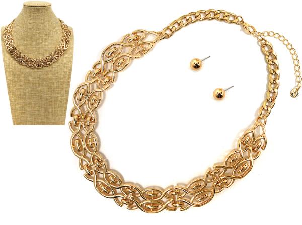 OVAL LINK METAL NECKLACE