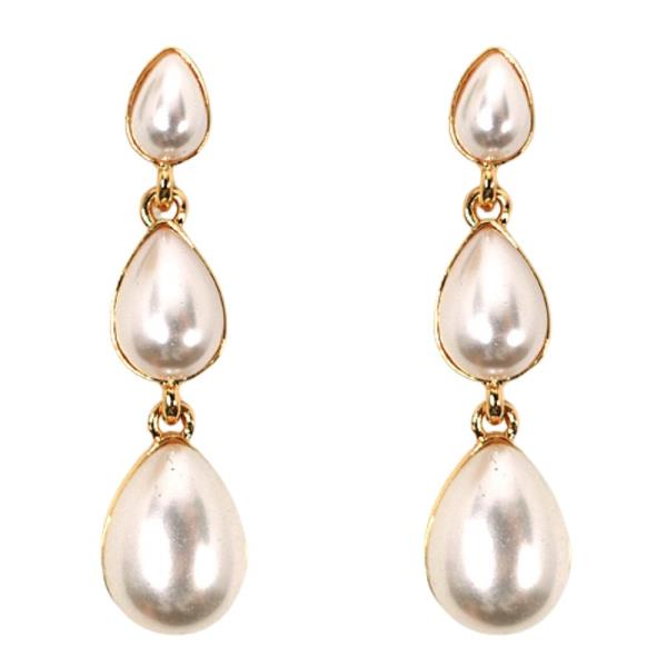 TEARDROP SHAPE PEARL BEAD EARRING