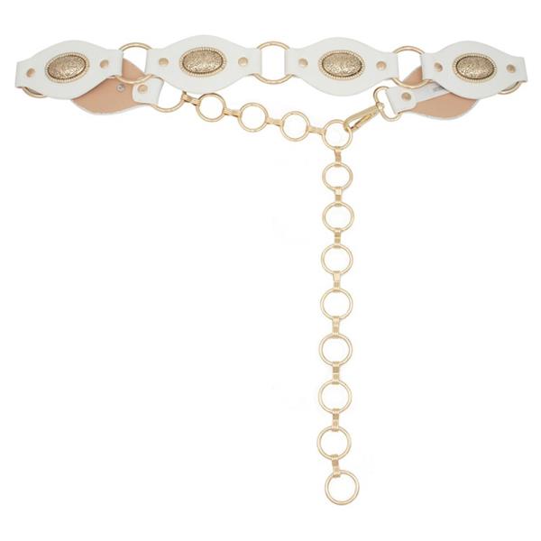 FLORAL CONCHO O RING CHAIN LINKED BELT