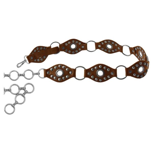 EYELET & STUD LINKED BELT WITH CHAIN EXTENSION